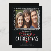 クリスマスメリー休暇の写真カードを持っている シーズンカード (正面/裏面)