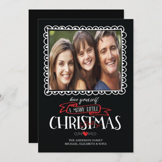 クリスマスメリー休暇の写真カードを持っている シーズンカード (正面/裏面)