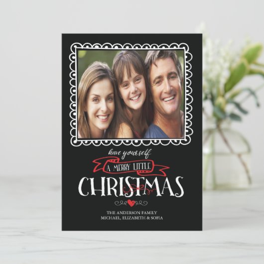 クリスマスメリー休暇の写真カードを持っている シーズンカード (スタンド正面)