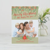 クリスマスメリー休暇の写真カードを持っている シーズンカード (スタンド正面)