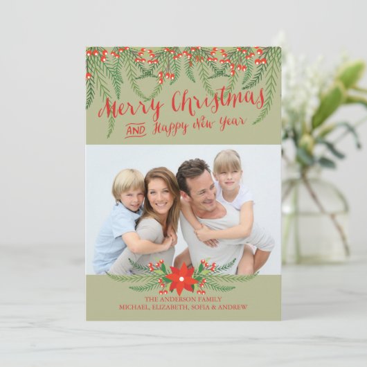 クリスマスメリー休暇の写真カードを持っている シーズンカード (スタンド正面)