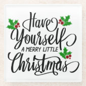 クリスマスメリー休暇を過ごす ガラスコースター (正面)