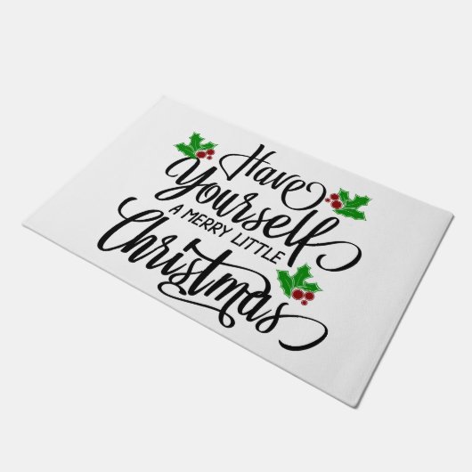 クリスマスメリー休暇を過ごす ドアマット (アングル)