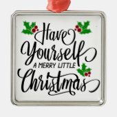 クリスマスメリー休暇を過ごす メタルオーナメント (正面)