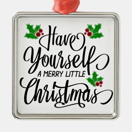 クリスマスメリー休暇を過ごす メタルオーナメント (正面)