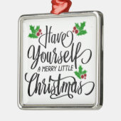クリスマスメリー休暇を過ごす メタルオーナメント (左)