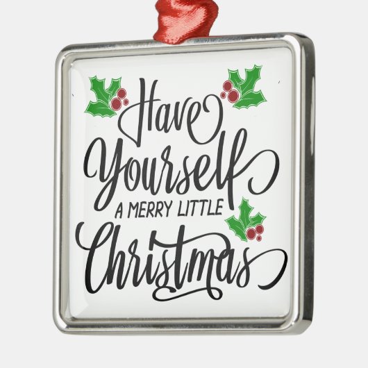 クリスマスメリー休暇を過ごす メタルオーナメント (左)