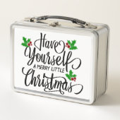 クリスマスメリー休暇を過ごす メタルランチボックス (正面)