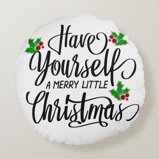 クリスマスメリー休暇を過ごす ラウンドクッション (裏面)