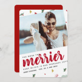 クリスマスメリー妊娠発表の増加 招待状 (正面/裏面)