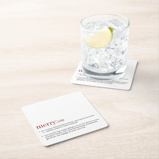 クリスマスメリー定義休日 スクエアペーパーコースター (インサイチュ)