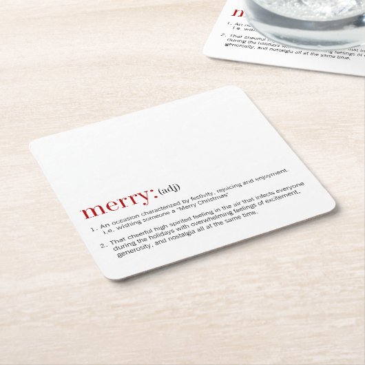 クリスマスメリー定義休日 スクエアペーパーコースター (アングル)