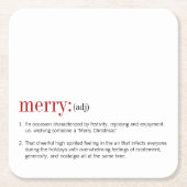 クリスマスメリー定義休日 スクエアペーパーコースター (正面)