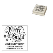 クリスマスメリー引用文&ブライト差出人住所 ラバースタンプ (押印)