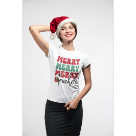 クリスマスメリー教師用シャツ Tシャツ