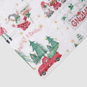 クリスマスメリー格言と明るい赤トラックの森 薄葉紙 (詳細)