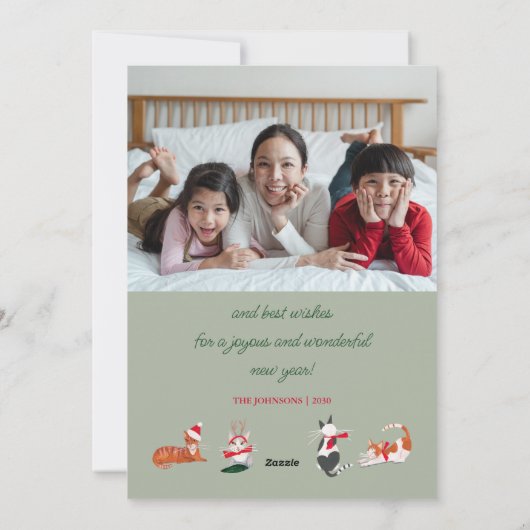 クリスマスメリー猫めちゃくちゃの猫 シーズンカード (裏面)