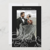 クリスマスメリー白黒と結婚した シーズンカード (正面)