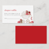 クリスマスメリー赤ちゃんシャワーおむつラッフルカード プレイスカード (正面/裏面)