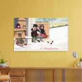 クリスマスメリー・キッズ キャンバスプリント (インサイチュ (リビング))