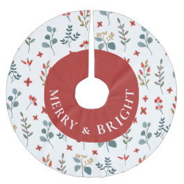 クリスマスメリー&ブライトユーカリプタスベリーフローラ ブラッシュドポリエステルツリースカート