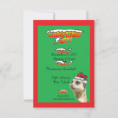 クリスマスメルカットパーティの招待状グリーン 招待状 (裏面)