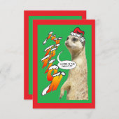 クリスマスメルカットパーティの招待状グリーン 招待状 (正面/裏面)