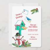 クリスマスメールボックスの新しい住所の発表 招待状 (正面)