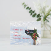 クリスマスメールボックスカスタマイズのハガキー シーズンポストカード (スタンド正面)