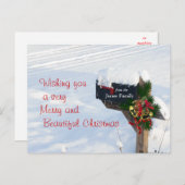 クリスマスメールボックスカスタマイズのハガキー シーズンポストカード (正面/裏面)