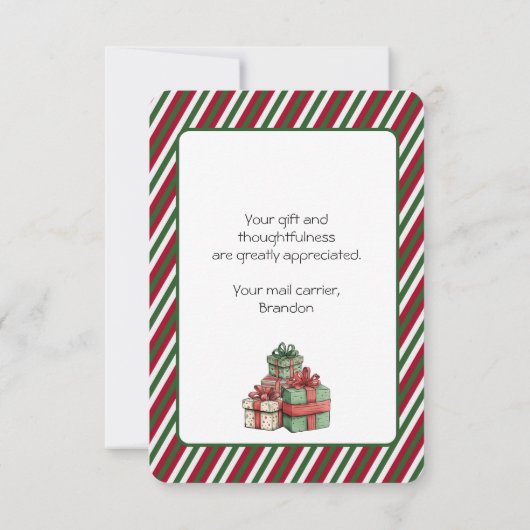 クリスマスメールボックス郵便運送業者のサンキューカード サンキューカード (裏面)