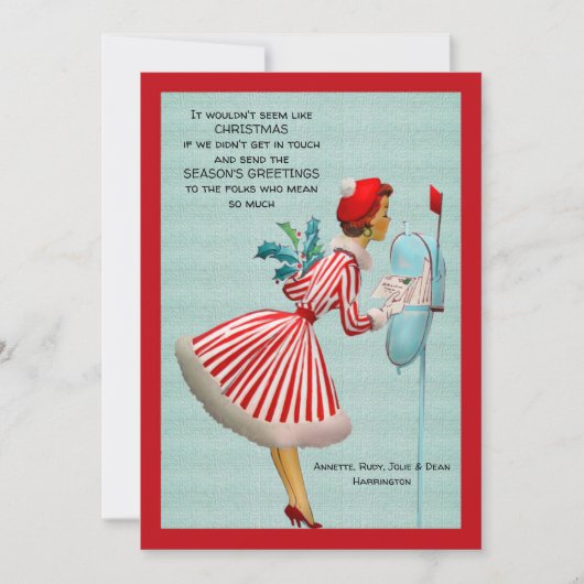 クリスマスメールヴィンテージグリーティングカード シーズンカード (正面)