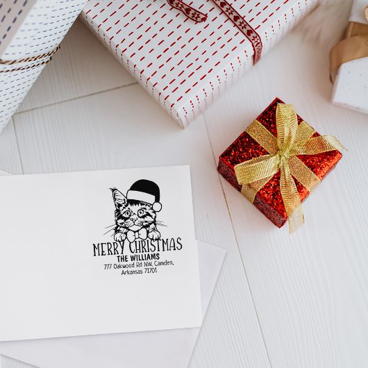 クリスマスメーンクーンキャット差出人住所 ラバースタンプ