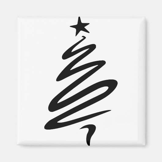 クリスマスモアスタースタイル化された3つの木 マグネット (正面)