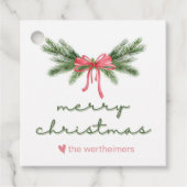 クリスマスモアボウメッセージカード フェイバータグ (正面)