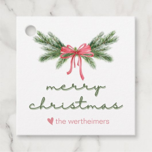 クリスマスモアボウメッセージカード フェイバータグ (正面)