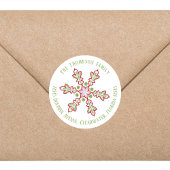 クリスマスモダンかわいい差出人住所雪 ラウンドシール