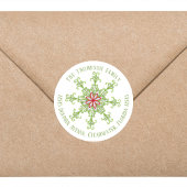 クリスマスモダンかわいい差出人住所雪 ラウンドシール