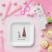 クリスマスモダンとメリー明るい冬 ペーパープレート (パーティー)