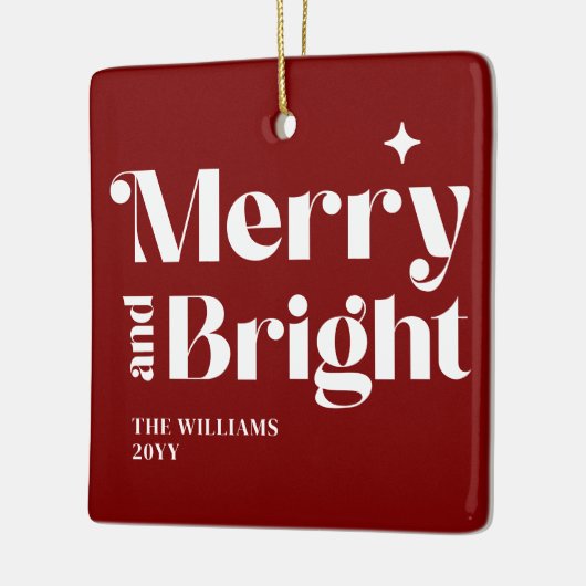 クリスマスモダンと明メリーるい セラミックオーナメント (左)