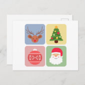 クリスマスモダンのアイコンの休日の挨拶はがき ポストカード (正面/裏面)