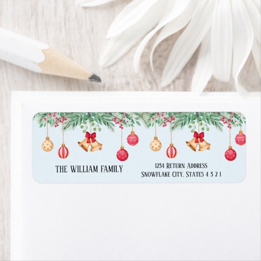 クリスマスモダンのオリーと赤い果実 ラベル (インサイチュ)