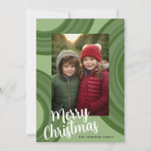 クリスマスモダンのサークルと休日の写真 シーズンカード (正面)