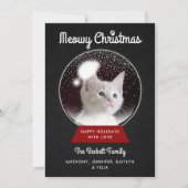 クリスマスモダンのスノーグローブ |ペットの休日の写真 シーズンカード (正面)