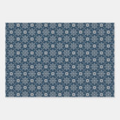 クリスマスモダンのスノーフレーク及び木柄 ラッピングペーパーシート (正面3)