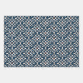 クリスマスモダンのスノーフレーク及び木柄 ラッピングペーパーシート (正面)