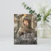 クリスマスモダンのハッピーホリデーPHOTO Greeting ポストカード (スタンド正面)
