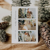 クリスマスモダンのフォトファミリーホリデーカード 招待状