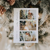 クリスマスモダンのフォトファミリーホリデーカード 招待状