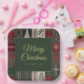 クリスマスモダンのプ素朴ライドパターン ペーパープレート (パーティー)